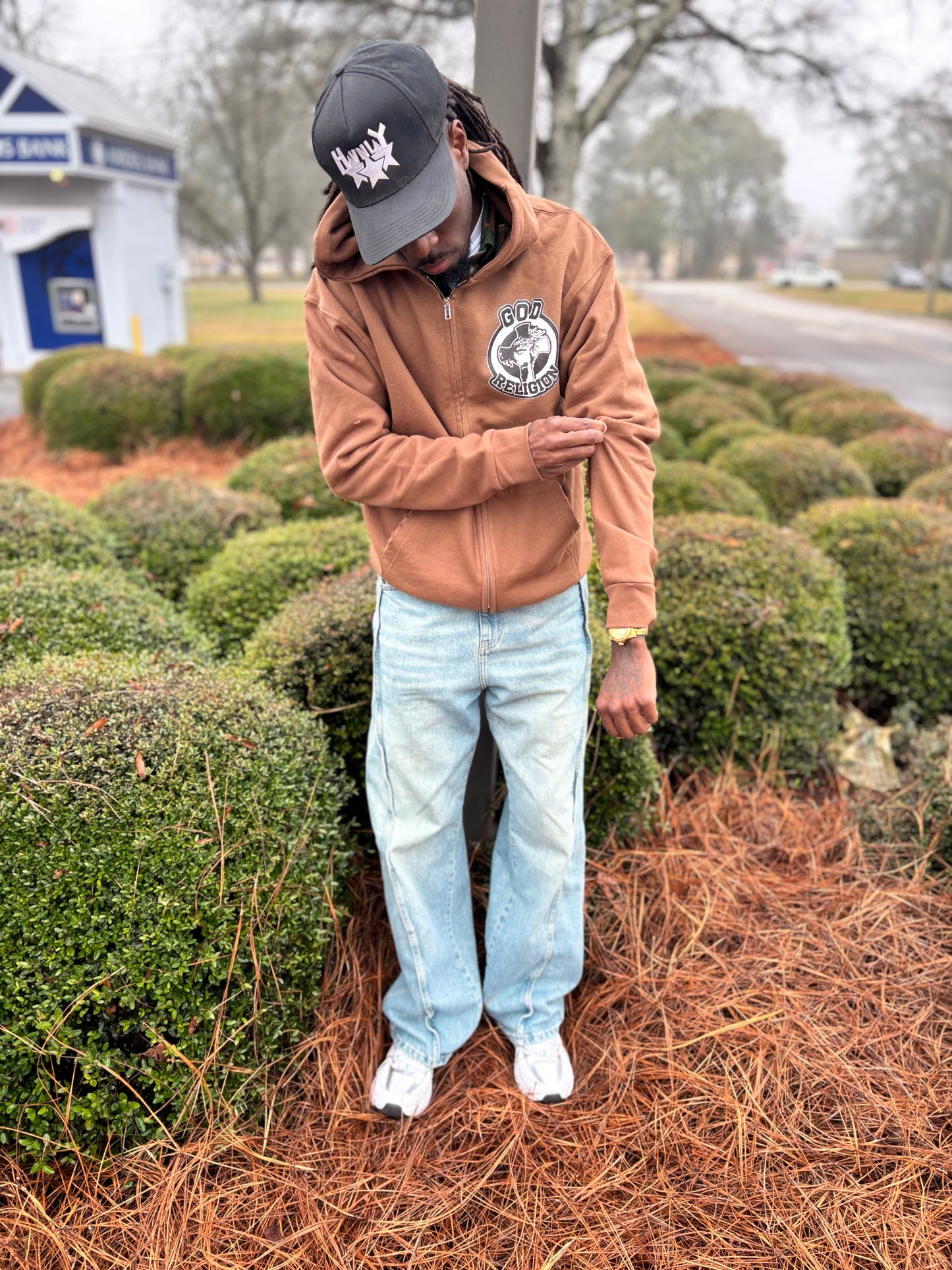 Comfy Brown Distressed Hoodie
