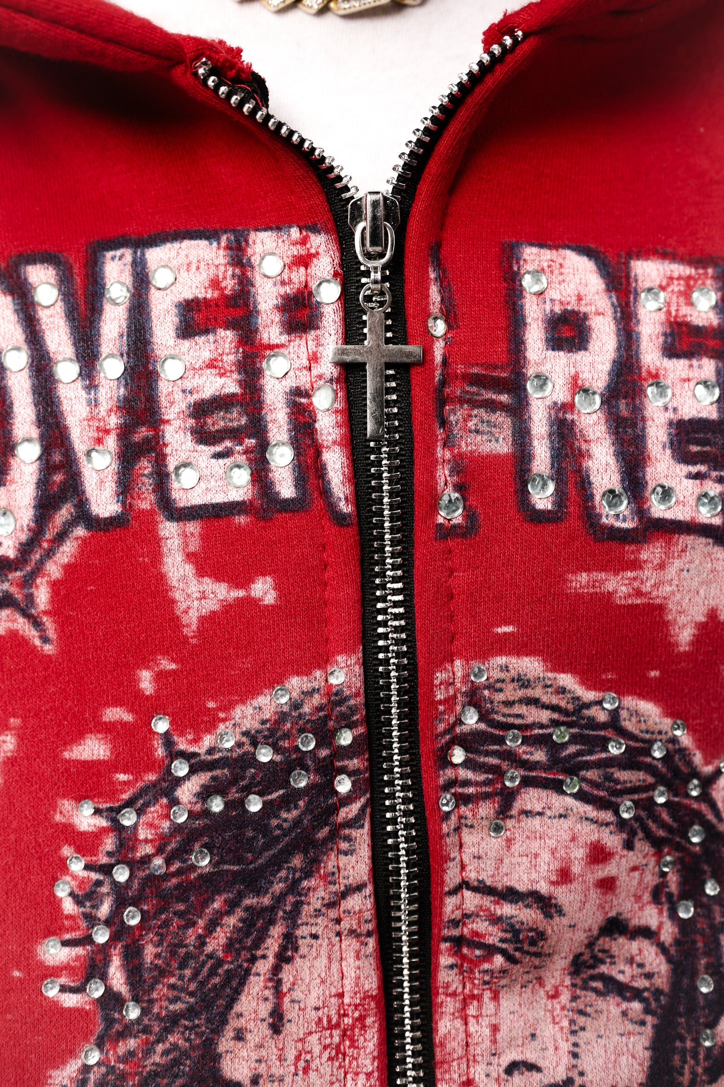 GOD OVER RELIGION "Studded Zip-Up"