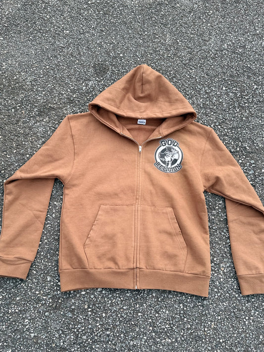 Comfy Brown Distressed Hoodie