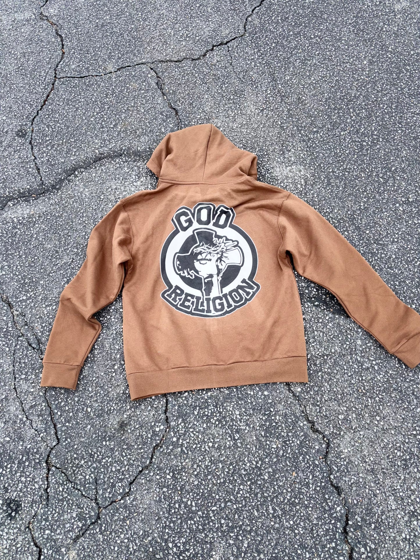Comfy Brown Distressed Hoodie
